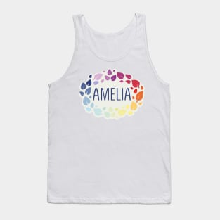 Amelia name with colorful leaves Tank Top